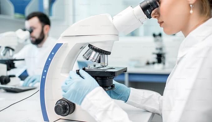 Researcher examining pharmaceutical samples